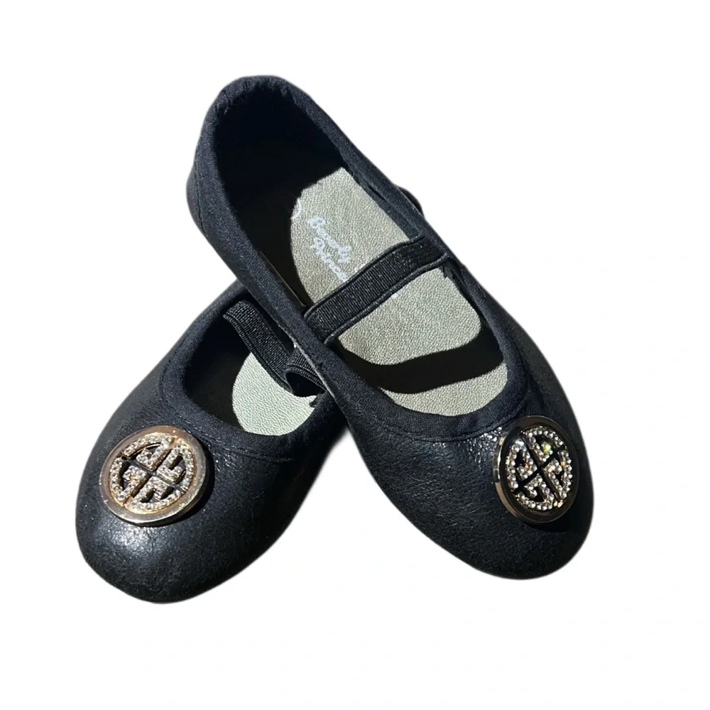 Beverly Hills Princess Girls Black Ballet Flats Sz 7
